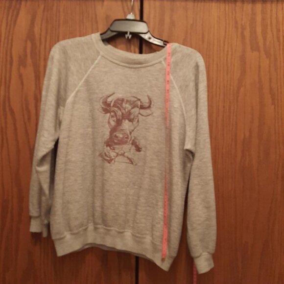 Hanes Other - Hanes Vintage Men Sweater Shirt Light Gray With Brown Cow Sz M (38-40) PreLoved